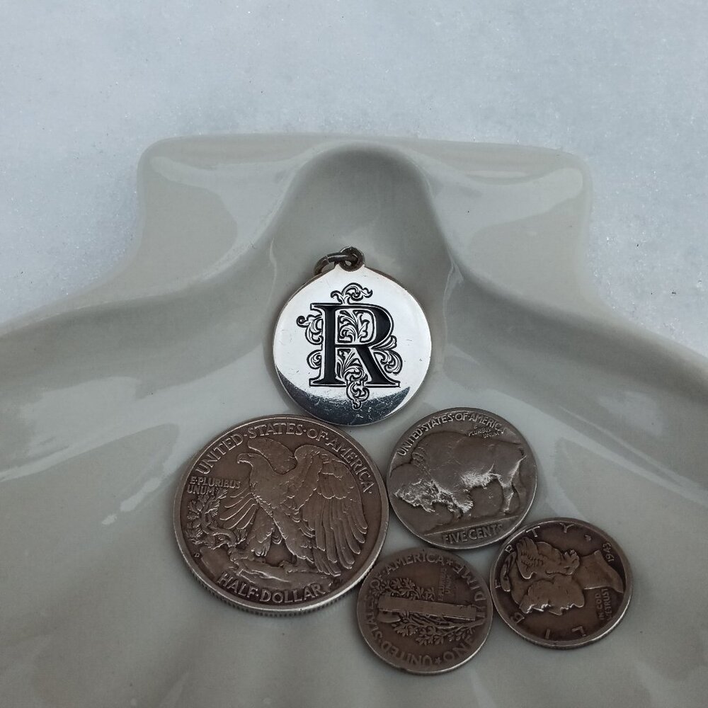 Sterling Circle Pendant w/Embellished "R" (15 grams)